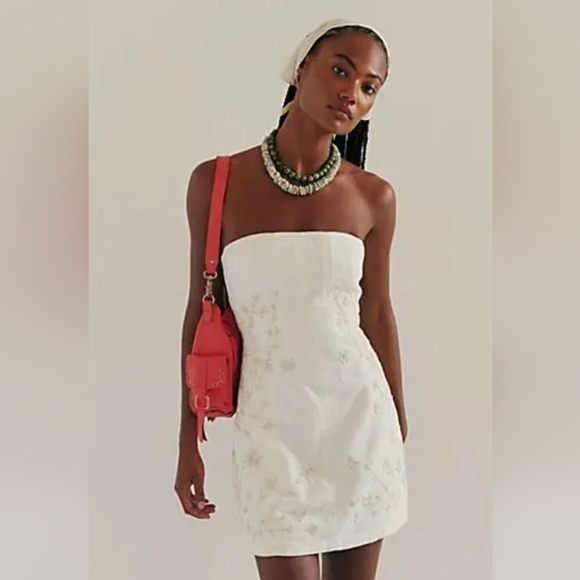 Free People Moonflower Floral Embroidered Mini Dress - Picture 2 of 6